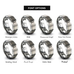 font options for inside engraving on silver bass mallet rings