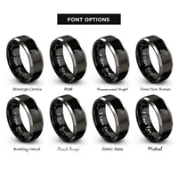 font options for inside engraving on black & gray bass tuners rings