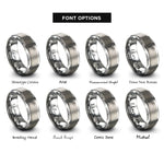 font options for inside engraving on gray bass tuners rings