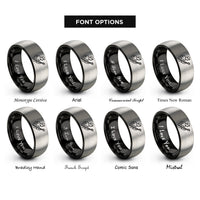 font options for inside engraving on black & grey bassist grooving rings