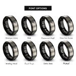 font options for inside engraving on black & grey bassist grooving rings