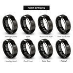 font options for inside engraving on black & grey bassist grooving rings