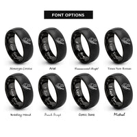 font options for inside engraving on black bassist grooving rings