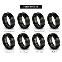font options for inside engraving on black bassist grooving rings