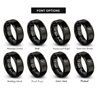font options for inside engraving on black bassist grooving rings