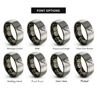 font options for inside engraving on gunmetal & grey bassist grooving rings