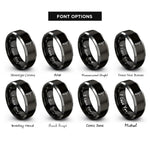 font options for inside engraving on black & gray bassoon rings