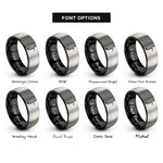 font options for inside engraving on black & grey bassoon rings