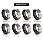 font options for inside engraving on black & silver bassoon rings