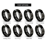 font options for inside engraving on black & gray bassoon rings