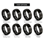 font options for inside engraving on black bassoon rings