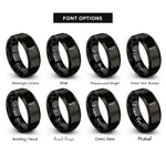font options for inside engraving on black bassoon rings