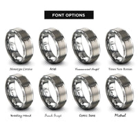 font options for inside engraving on grey bassoon rings