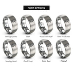 font options for inside engraving on grey bassoon rings