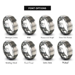 font options for inside engraving on grey bassoon rings