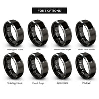 font options for inside engraving on black & gray bassoon reed rings