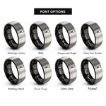 font options for inside engraving on black & silver bassoon reed rings