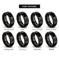 font options for inside engraving on black bassoon reed rings
