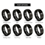 font options for inside engraving on black bassoon reed rings