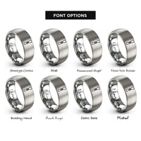 font options for inside engraving on grey bassoon reed rings