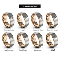 font options for inside engraving on rose gold & gray bassoon rings