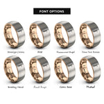font options for inside engraving on rose gold & grey bassoon rings