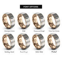 font options for inside engraving on rose gold & grey bassoon rings