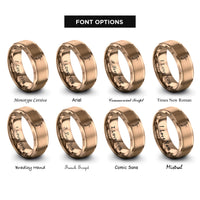 font options for inside engraving on rose gold bassoon rings