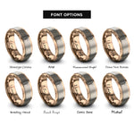 font options for inside engraving on rose gold bassoon rings