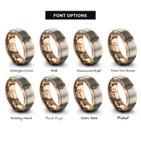 font options for inside engraving on rose gold bassoon rings