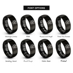 font options for inside engraving on black bassoonist rings