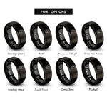font options for inside engraving on black bassoonist rings