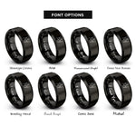 font options for inside engraving on black bassoonist rings