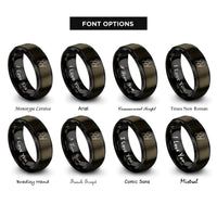 font options for inside engraving on gunmetal & black bassoonist rings