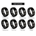 font options for inside engraving on black bastet ankh rings