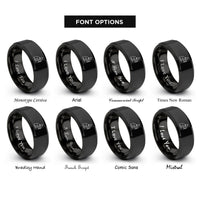 font options for inside engraving on black bastet ankh rings