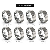 font options for inside engraving on gray basting brush rings