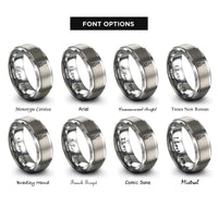font options for inside engraving on silver basting brush rings