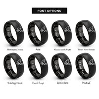 font options for inside engraving on black bat rings