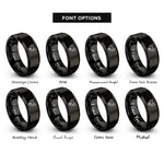 font options for inside engraving on black bat rings