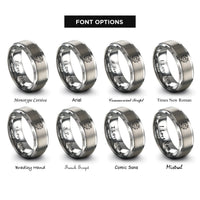 font options for inside engraving on grey bat swarm rings