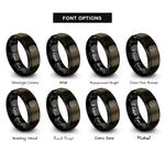 font options for inside engraving on gunmetal & black bat swarm rings