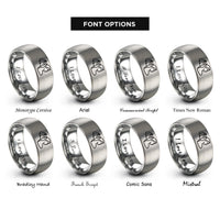 font options for inside engraving on grey bat transformation rings