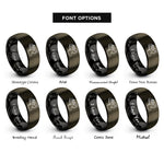 font options for inside engraving on gunmetal & black bat transformation rings