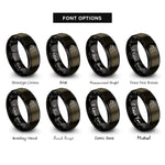 font options for inside engraving on gunmetal & black bat transformation rings
