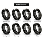font options for inside engraving on black & gray bat wing rings