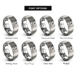 font options for inside engraving on grey bat wing rings