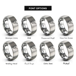 font options for inside engraving on gray bat wing rings