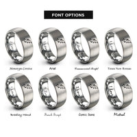 font options for inside engraving on gray bat wing rings