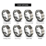 font options for inside engraving on silver bat wing rings